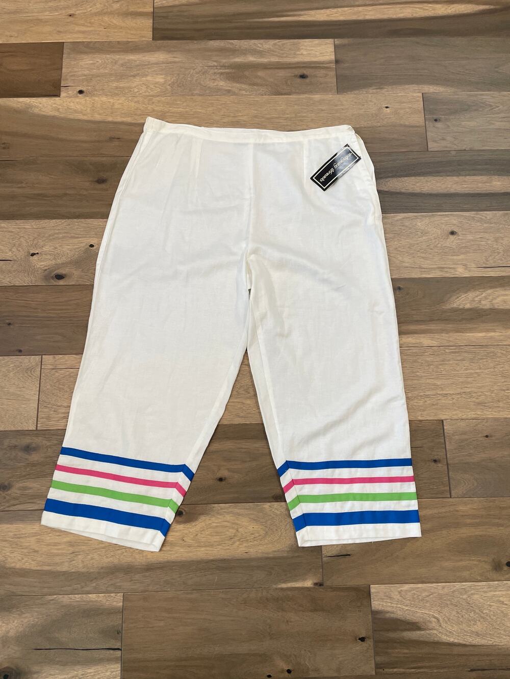Intriguing Threads Linen‑Blend Wide‑Leg Cropped Pants – Size 18W (NWT)